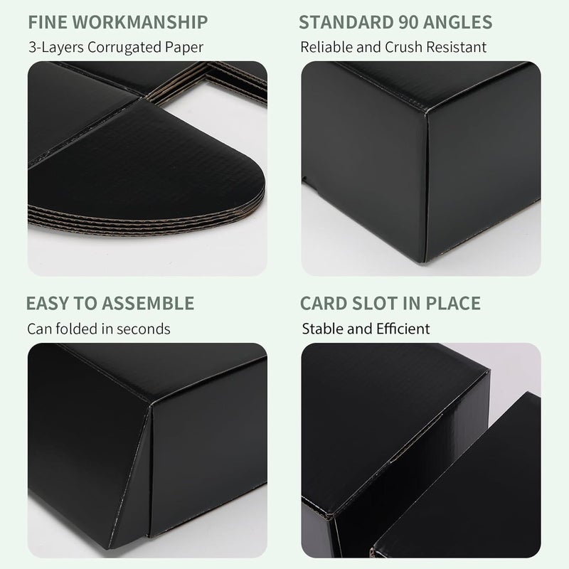 Rempry 10x7x5 Inch Black Shipping Boxes 20 Pack, Cardboard Mailer Boxes for Small Business Mailing - Image 3